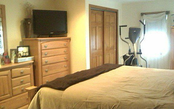 master bedroom with half bath