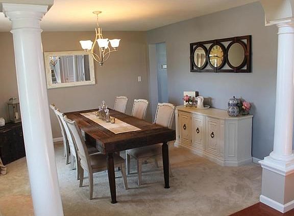 Elegant dining room with columns