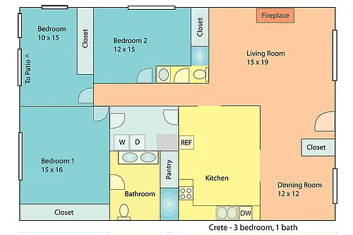 Floor plan 3 bed 2 bath