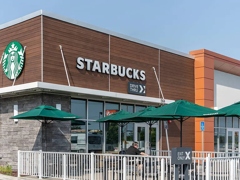 Starbucks feet from Slade Farm with patio seatingmorning coffee in under three minutes.