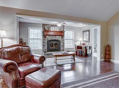 Fireplace. 65% efficient wood burning cast iron fireplace in Great Room.