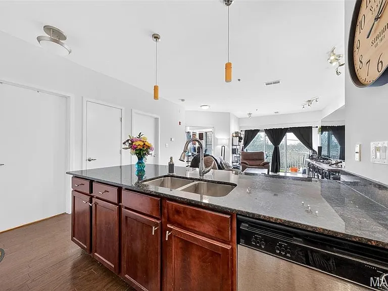 Large Kitchen island opens to main living area