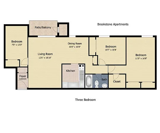 Floor plan 3 Bedroom (B2)