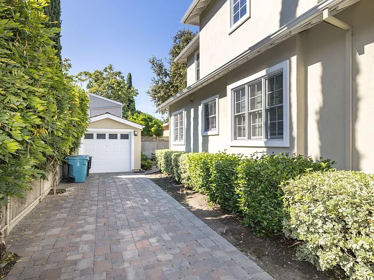 Driveway and detached garage