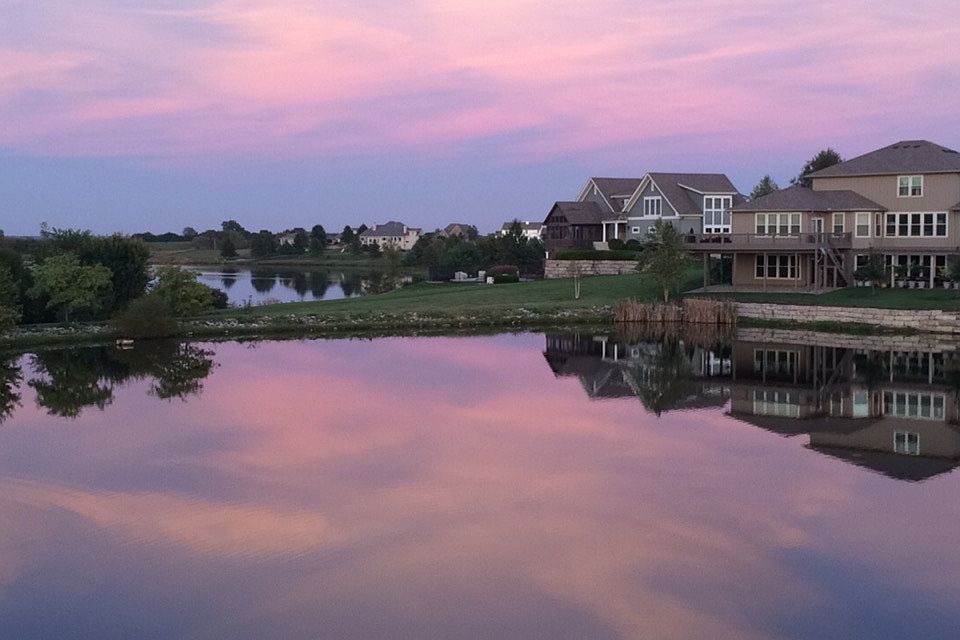 Sunset view from deck