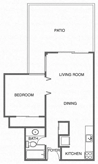 Floor plan 1 Bed, 1 Bath