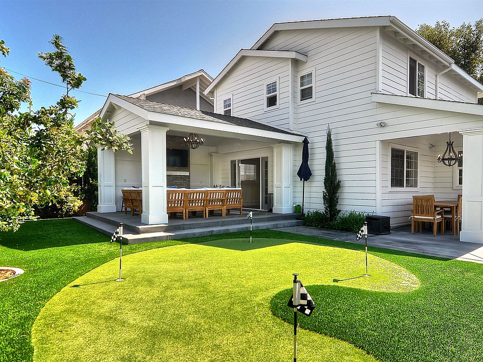 Backyard and putting green.
