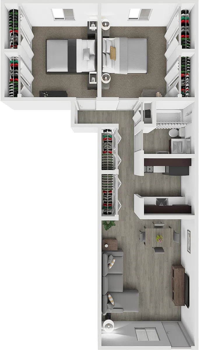 Floor plan Two Bedroom One Bath
