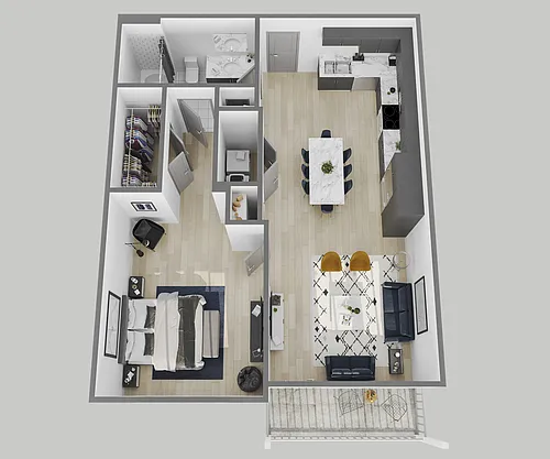 Floor plan 1Bedroom, 1 Bathroom, 702 SQFT