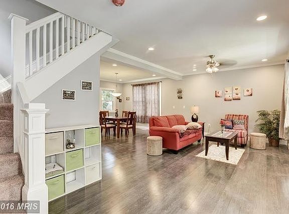 Entry way looking into to living room