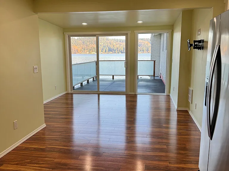 View from Kitchen to Living Room To Deck