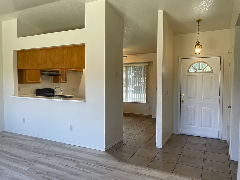 Front door, kitchen