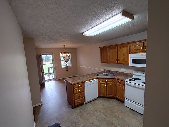 Kitchen, dining area, back door