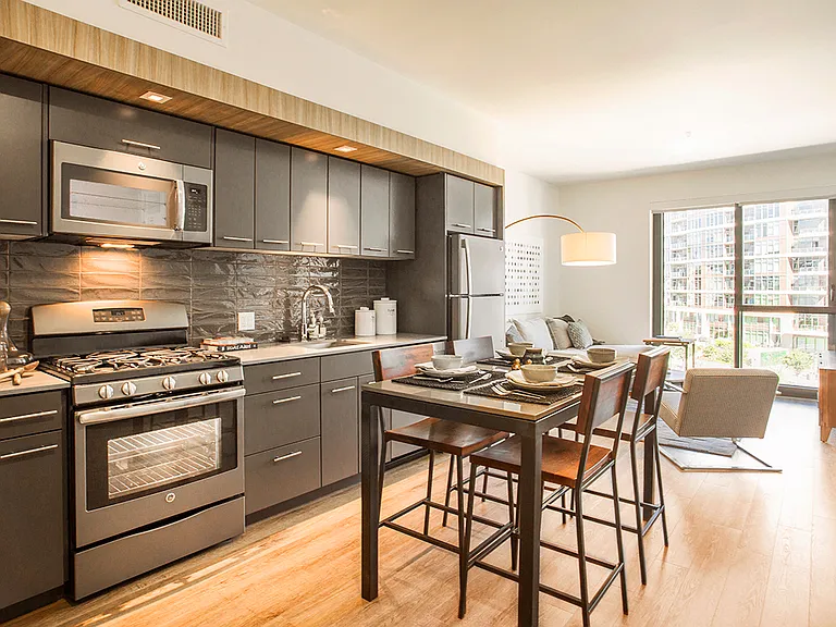Block 17 Apartments Mid-Rise Model Dining Room and Kitchen