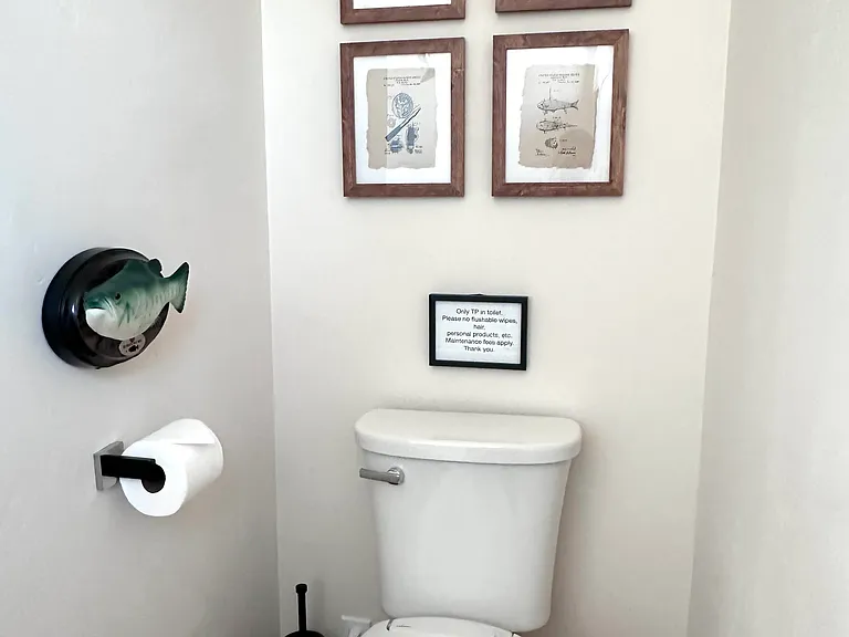 The fly fishing vibe: make a point to check out the "trophy wall" with Billy Basses.