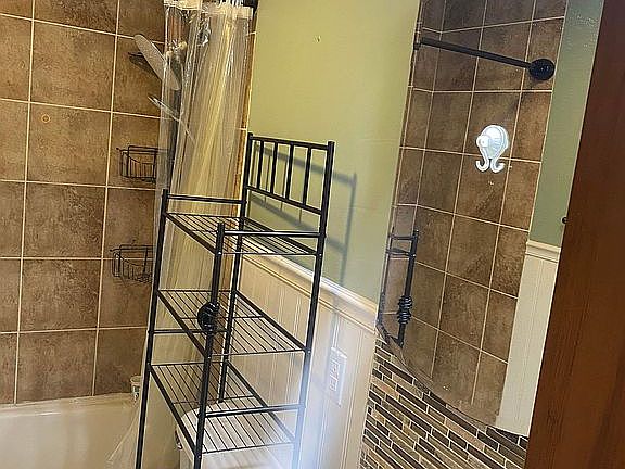 Bathroom tile floor & shower