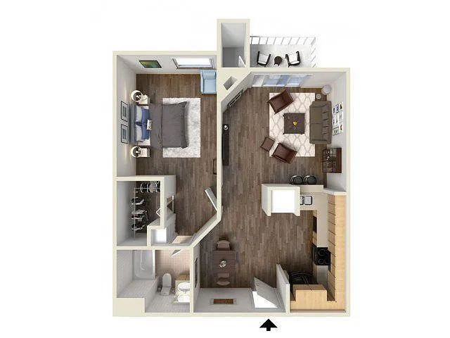 Floor plan 1x1AC T1