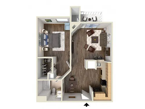 Floor plan 1x1AC T1