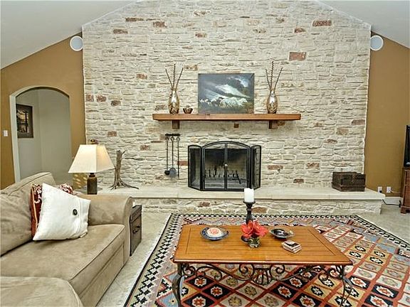 Beautiful Stone Wall Fireplace