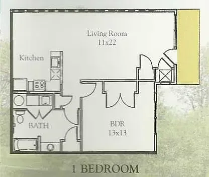 Floor plan 1 Bedroom