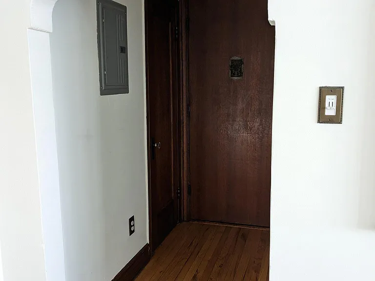 front door and coat closet