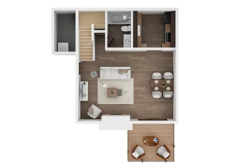 Floor plan One Bedroom Loft