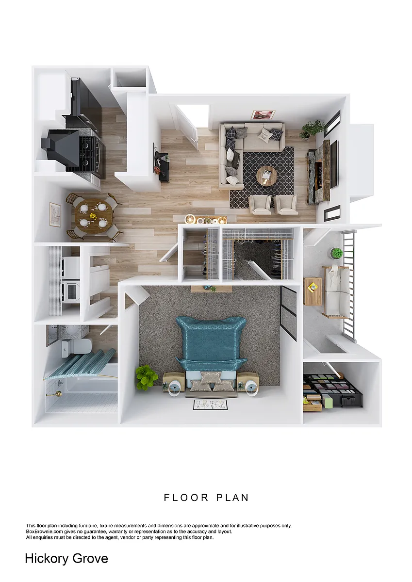 Floor plan 1 Bedroom, 1 Bathroom