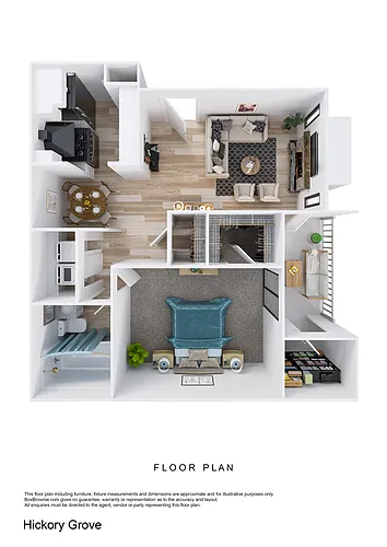 Floor plan 1 Bedroom, 1 Bathroom