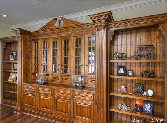 Study just off the entry.  Beautiful custom cabinetry!