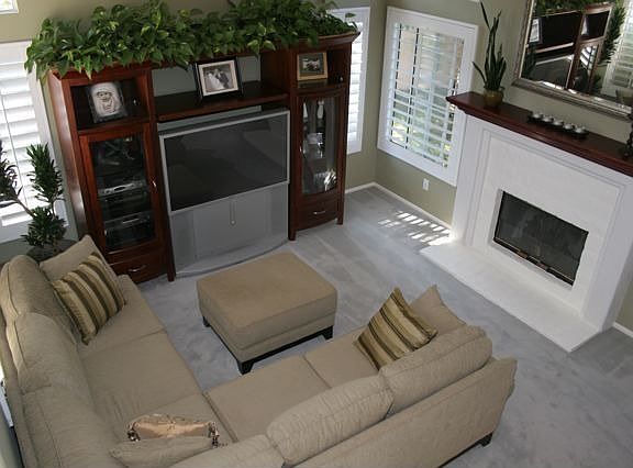 Living room with fireplace