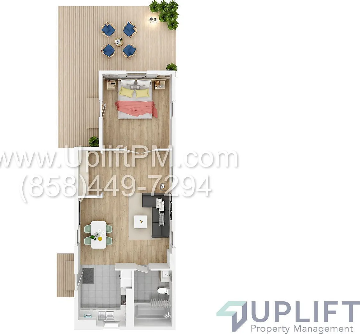 1 bed, 1.0 bath, 500 sqft, $1,850 — Photo 2