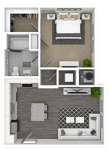 Floor plan The Agate (A6.1) | 646 SF
