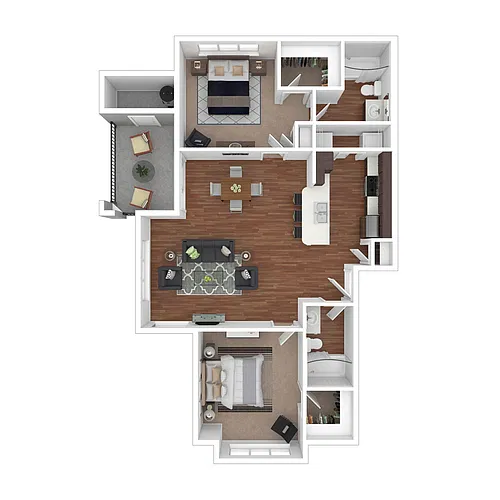 Floor plan Toscana Apartment Homes Phase I Garden Large Two B