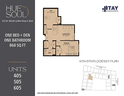 Floor plan 1B-Den