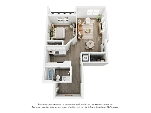 Floor plan 1 BR G Waterfront