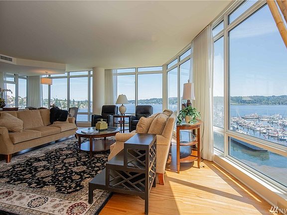 One-level easy living with elevator access and covered parking.