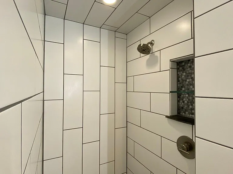 Walk in shower.