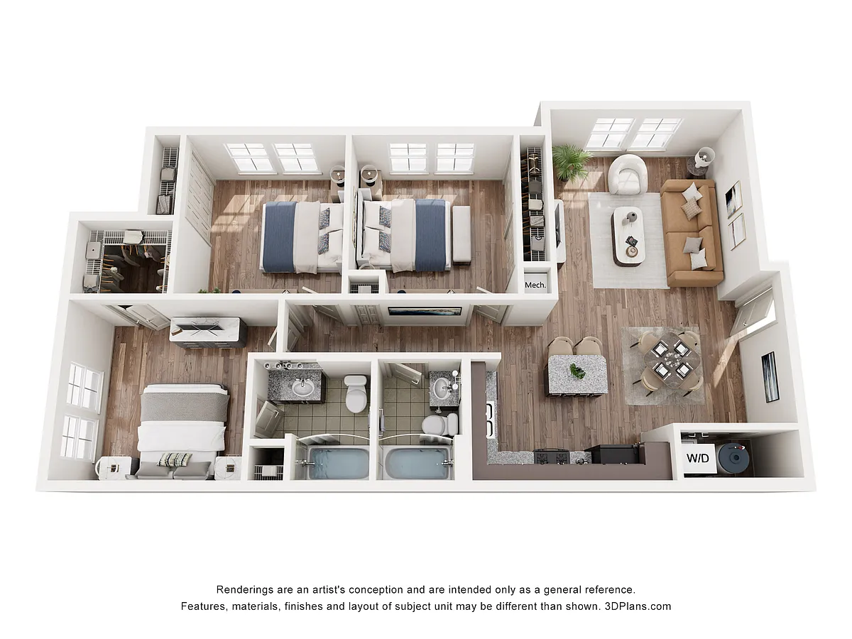 Floor plan Three Bedrooms