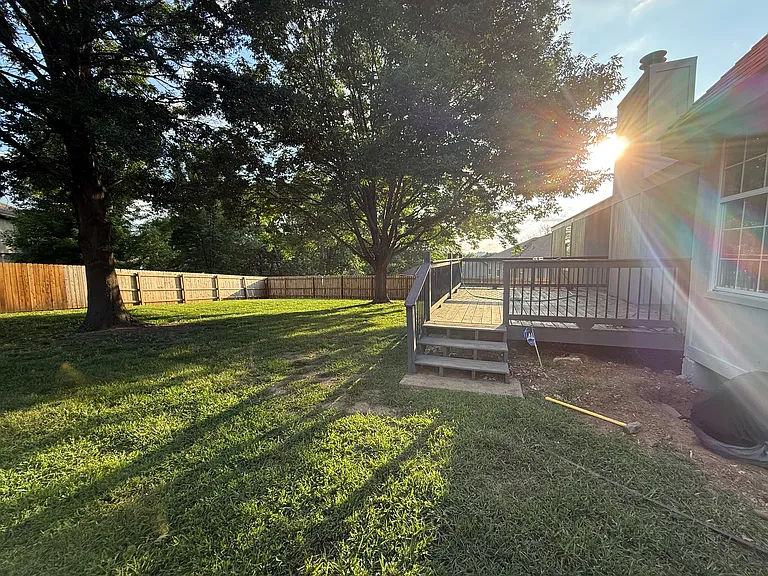 Back yard and deck.