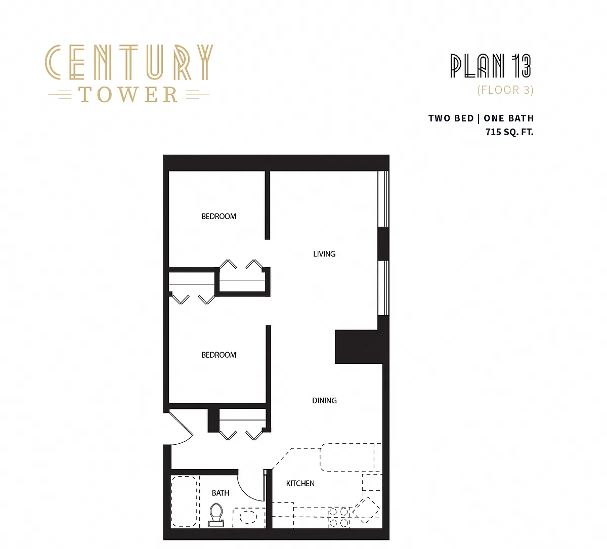 Floor plan 2 Bed 1 Bath 13