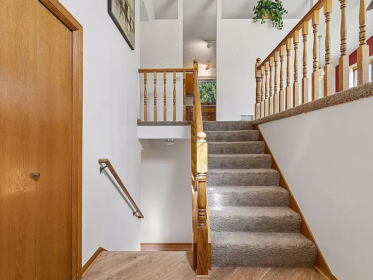 Entry Way with new foyer light fixture
