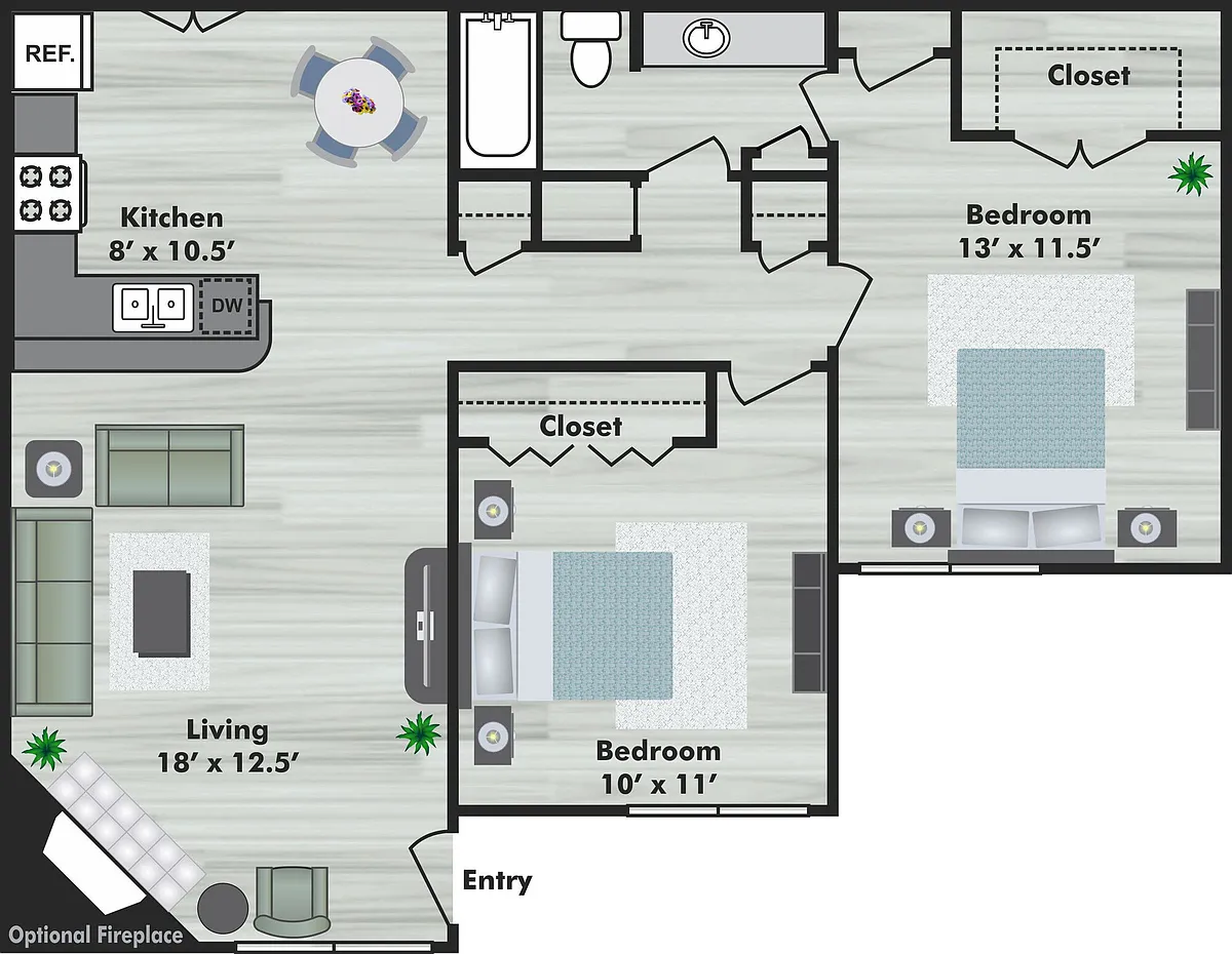 Floor plan Two Bedroom