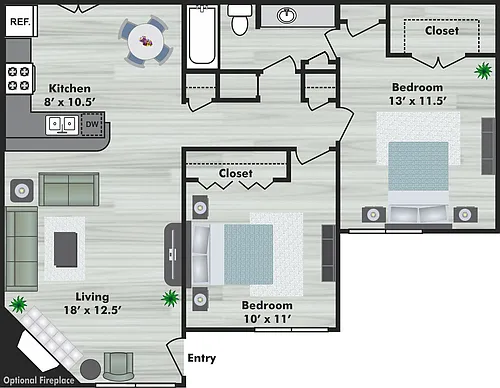 Floor plan Two Bedroom