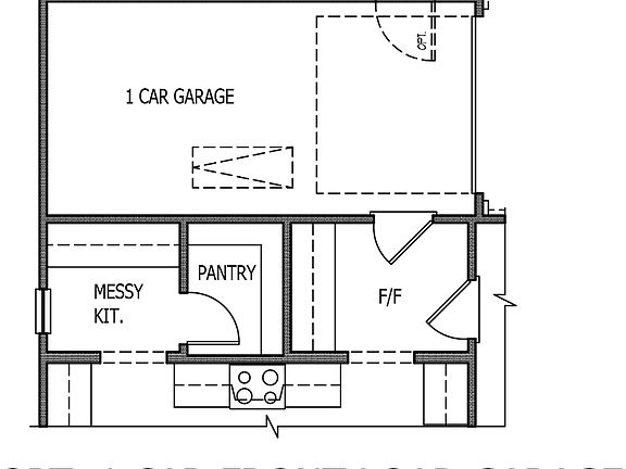 Optional 1-Car, Front-Load Garage with Family Foyer Entrance