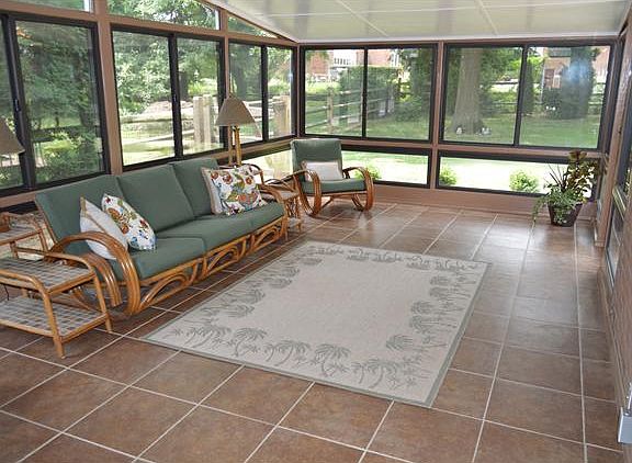 3-Season Room with Tile and Ceiling Fan