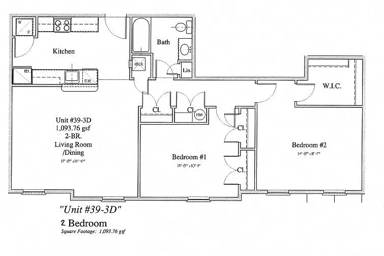 Floor plan 2 Bedroom/ 1 Bath