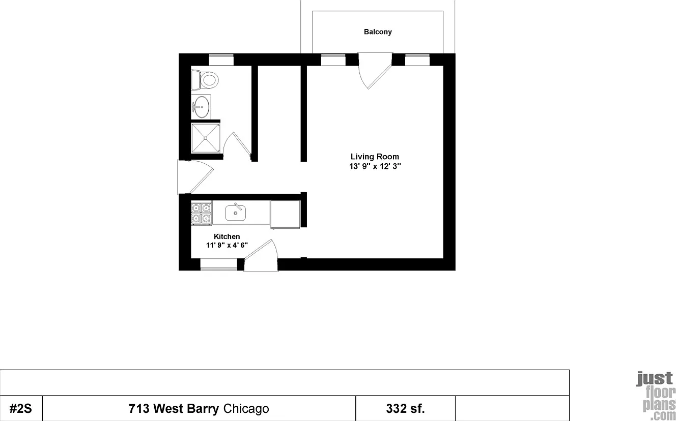 Studio, 332 sqft, $1,795 — Photo 2