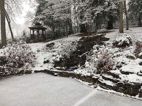 Snow covered stones