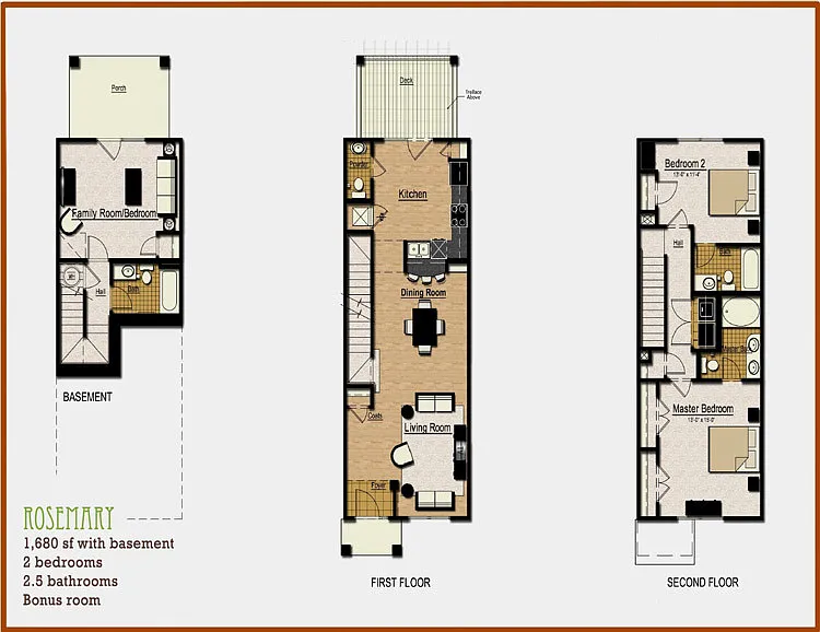 Floor plan Rosemary w/ Basement