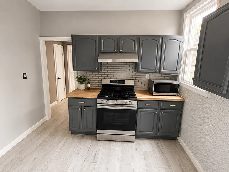 kitchen with new stove